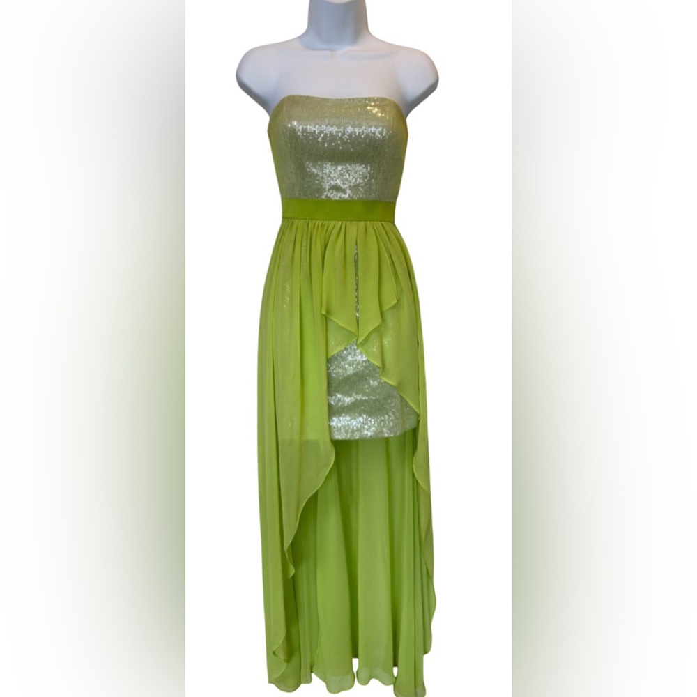 Cache Y2K Lime Green Sequin Prom Dress Size 2